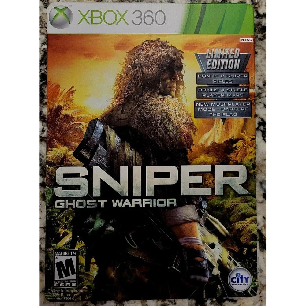XBOX 360: Sniper Ghost Warrior Limited Edition SteelBook,CIB,LN COND,FAST SHIP